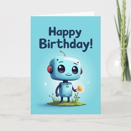Robot Verjaardagskaart Kaart (Voorkant)