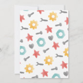 Robot verjaardagsuitnodiging, jongen robot kaart (Achterkant)