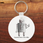 Robot verliest koffie, Retro Funny Sleutelhanger (Voorkant)