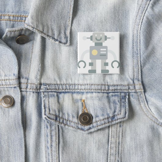 robot vierkante button 5,1 cm (In situ)