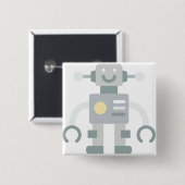 robot vierkante button 5,1 cm (Voorkant /achterkant)