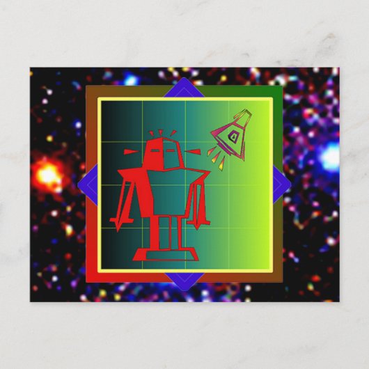 Robot Visitor Briefkaart (Voorkant)