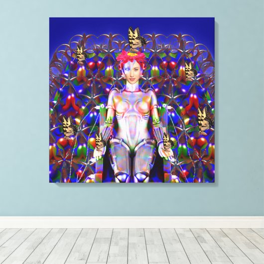 Robot Vlinder Canvas Afdruk (Insitu (Houten vloer))