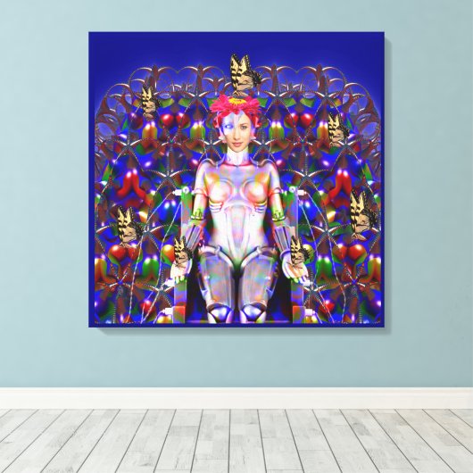 Robot Vlinder Canvas Afdruk (Insitu (Houten vloer))