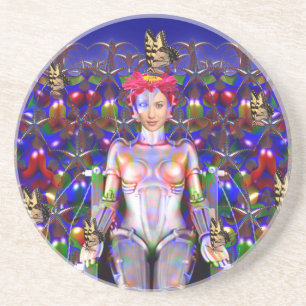 Robot Vlinder Zandsteen Onderzetter