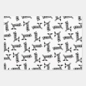 Robot vogel lineaire kunst tekening inpakpapier vel (Voorkant 3)