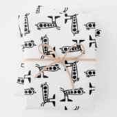 Robot vogel lineaire kunst tekening inpakpapier vel (In situ)