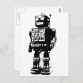 robot voor zwart en wit briefkaart (Voorkant / Achterkant)