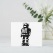 robot voor zwart en wit briefkaart (Staand voorkant)