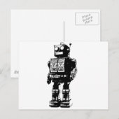 robot voor zwart en wit briefkaart (Voorkant / Achterkant)