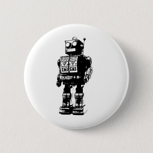 robot voor zwart en wit ronde button 5,7 cm (Voorkant)