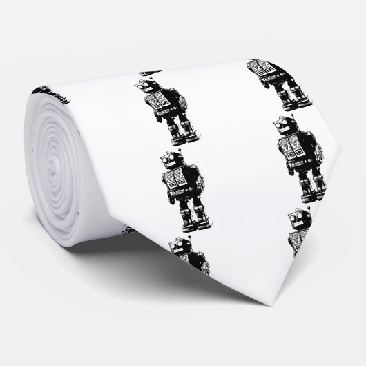 robot voor zwart en wit stropdas (Opgerold)