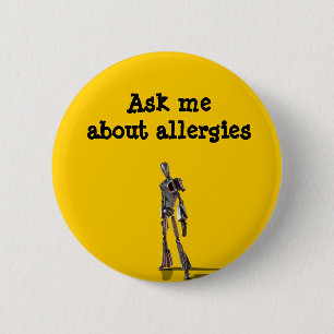 Robot Vraag me om allergie Ronde Button 5,7 Cm