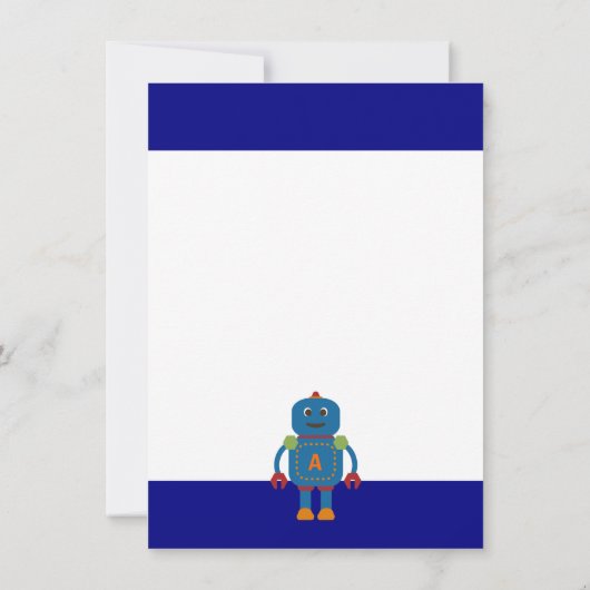 Robot Vrienden Kind Persoonlijke Platte Bedankkaar Bedankkaart (Achterkant)