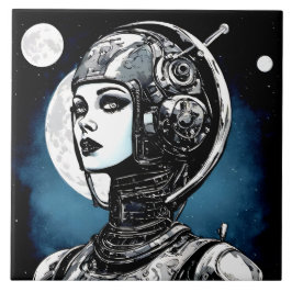 Robot Vrouw VI Tegeltje