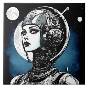 Robot Vrouw VI Tegeltje