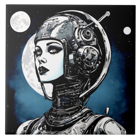 Robot Vrouw VI Tegeltje (Voorkant)