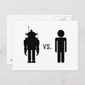Robot vs. mens briefkaart (Voorkant / Achterkant)