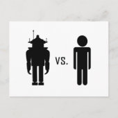 Robot vs. mens briefkaart (Voorkant)