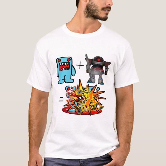 robot_vs_monsterblauw t-shirt (Voorkant)