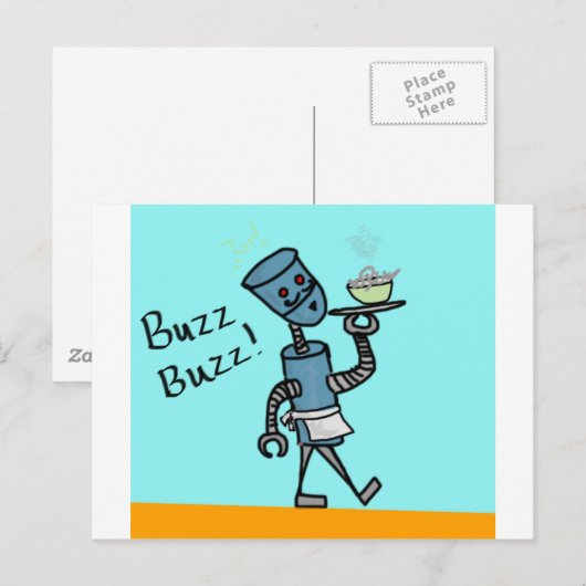 Robot Waiter Briefkaart (Voorkant / Achterkant)