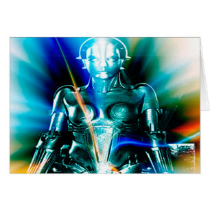 Robot Wenskaart met Sterrenlicht