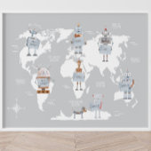 Robot Wereldkaart, Wereldkaart Jongenskamer Poster