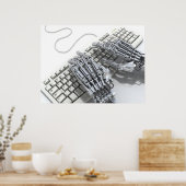 Robot werkt op de computer poster (Keuken)