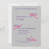 Robot Wetenschap Feest Uitnodiging (Achterkant)