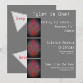 Robot Wetenschap Feest Uitnodiging (Voorkant / Achterkant)