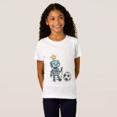 Robot with Christmas lights playing soccer T-shirt (Voorkant volledig)