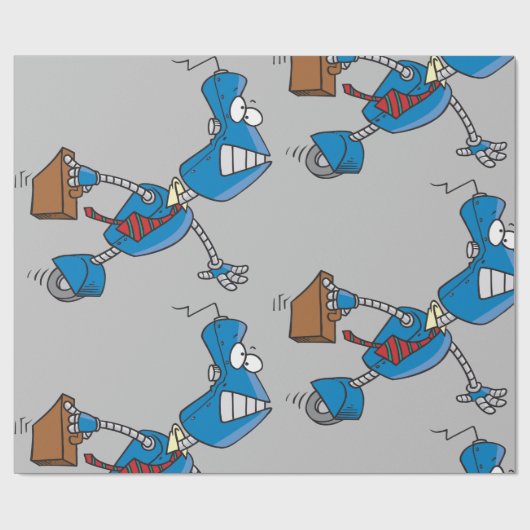 Robot Zakelijke Uitvoerder Cadeaupapier (Vlak)