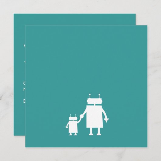 Robot Zwangerschapskaart Aankondiging (Voorkant / Achterkant)