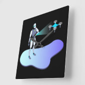 Robotachtig Vierkante Klok (Hoek)