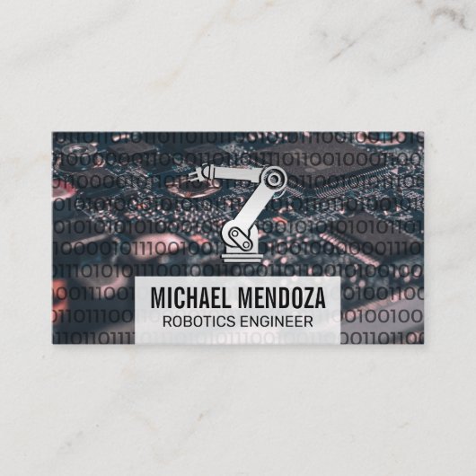 robotarm | binaire code | CPU-printplaat Visitekaartje (Voorkant)