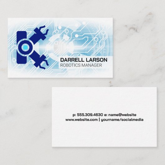 robotarm | Technologie-achtergrond Visitekaartje (Voorkant / Achterkant)