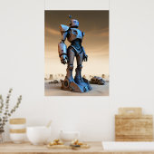 Robotbeeld in Deserted Wasteland AI Poster (Keuken)