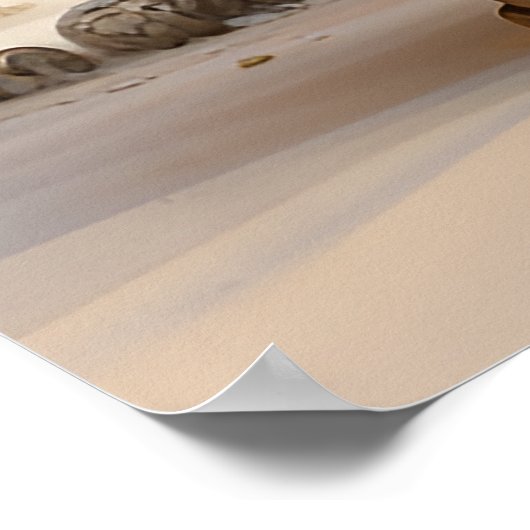 Robotbeeld in Deserted Wasteland AI Poster (Hoek)