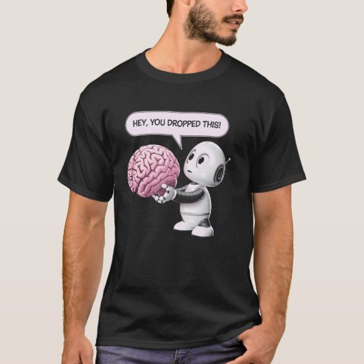 Robotbrein Grappige Wetenschapsliefhebber Kunstmat T-shirt (Voorkant)