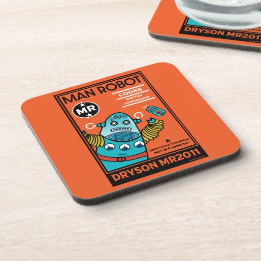 robotcadeaus voor Jubileum of bruiloft Bier Onderzetter (Linkerzijde)