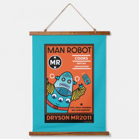 robotcadeaus voor Jubileum of bruiloft Hangend Wandkleed (Voorkant)