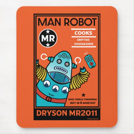 robotcadeaus voor Jubileum of bruiloft Muismat (Voorkant)