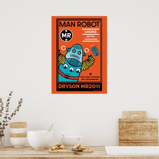 robotcadeaus voor Jubileum of bruiloft Poster (Keuken)