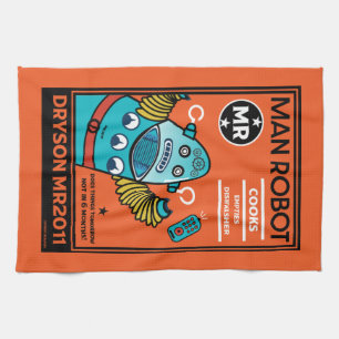 robotcadeaus voor Jubileum of bruiloft Theedoek