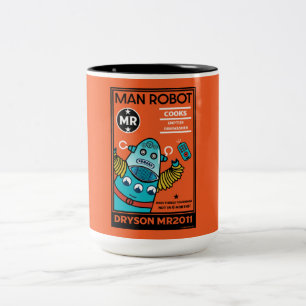 robotcadeaus voor Jubileum of bruiloft Tweekleurige Koffiemok