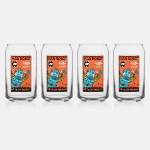 robotcadeaus voor Jubileum of tweetone C Blikvorm Glas