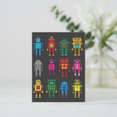 Roboter Geschenk Robotik Retro Spielzeug Spaß Briefkaart (Staand voorkant)