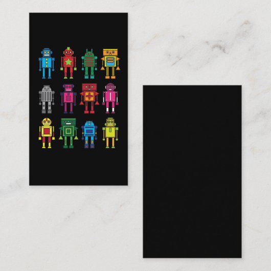 Roboter Geschenk Robotik Retro Spielzeug Spaß Visitekaartje (Voorkant / Achterkant)