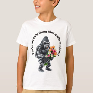 Robotgorilla in de liefde t-shirt