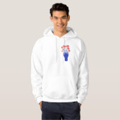 Robothand met bloeiende Rozen artwork Hoodie (Voorkant volledig)